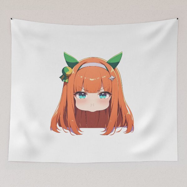 Item preview, Silence Suzuka Uma Musume Pretty Derby Orange Hair Chibi Pout designed and sold by 108Recordings.