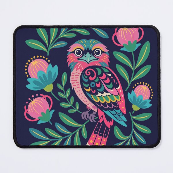 Item preview, Modern Folk Art Tawny Frogmouth - Midnight Australian Bird Navy designed and sold by Wennebabs.