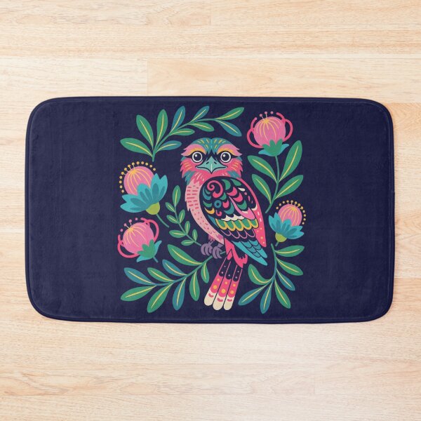 Item preview, Modern Folk Art Tawny Frogmouth - Midnight Australian Bird Navy designed and sold by Wennebabs.