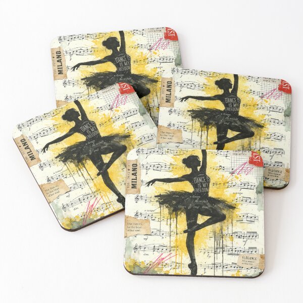 Item preview, Ballerina Dance Art Print – Elegant Ballet Silhouette with Music Notes for Aesthetic Room Decor designed and sold by art2print.