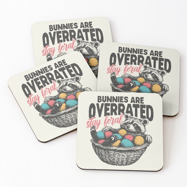 Item preview, Stay Feral Raccoon – Bunnies Are Overrated Funny Easter designed and sold by Vonravenn.
