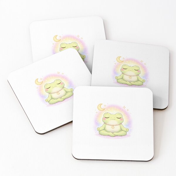 Item preview, Kawaii Frog Meditating with Mystic Aura | Cute Spiritual Frog Sticker designed and sold by AidaAviles.