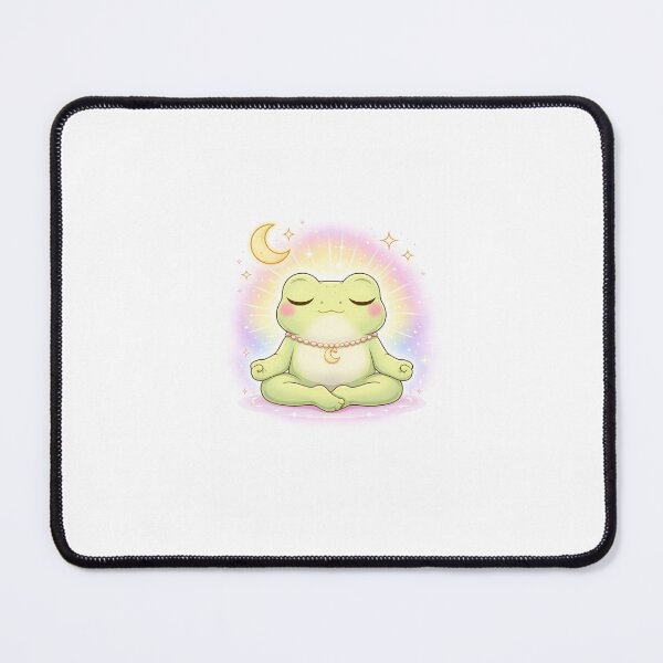 Item preview, Kawaii Frog Meditating with Mystic Aura | Cute Spiritual Frog Sticker designed and sold by AidaAviles.