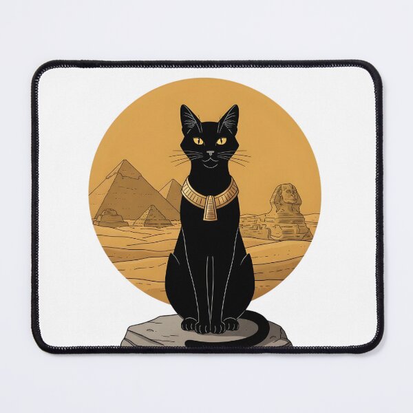 Item preview, Golden Bastet – Egyptian Black Cat Aesthetic in the Desert of Pyramids designed and sold by InfinitePawBond.