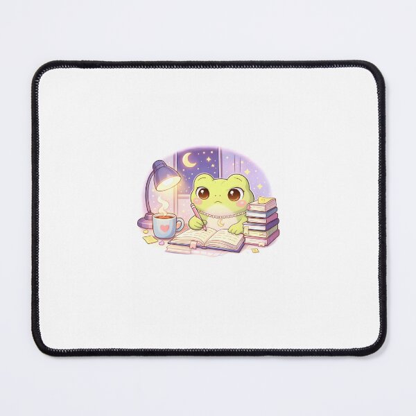 Item preview, Cute Frog Studying at Night with Coffee | Cute Study Frog Sticker designed and sold by AidaAviles.