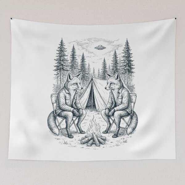 Item preview, Vintage Fox Camping UFO Animal Lover designed and sold by TerryConnells.
