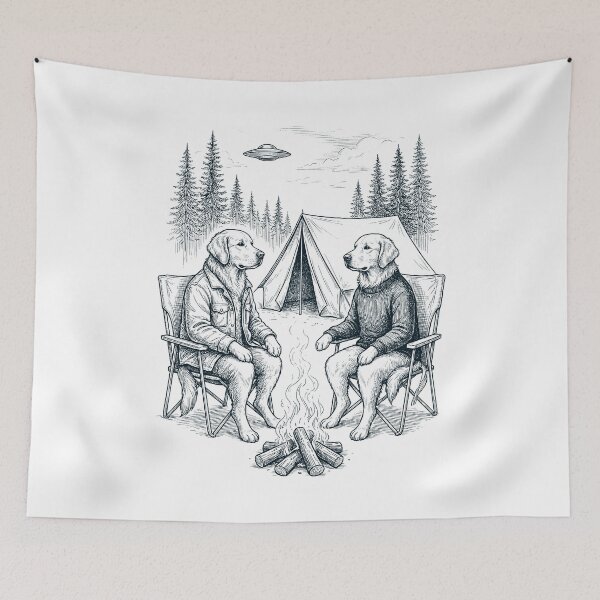 Item preview, Vintage Golden Retriever Camping UFO Dog Mom Dad Lover designed and sold by TerryConnells.