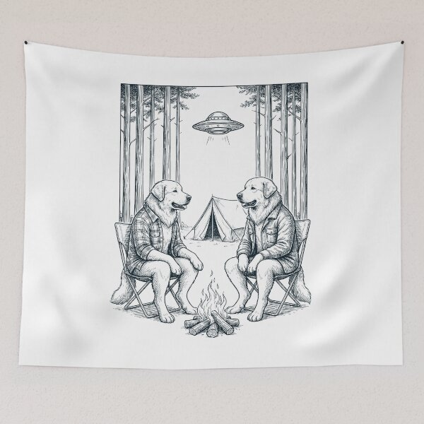 Item preview, Vintage Great Pyrenees Camping UFO Dog Mom Dad Lover designed and sold by TerryConnells.