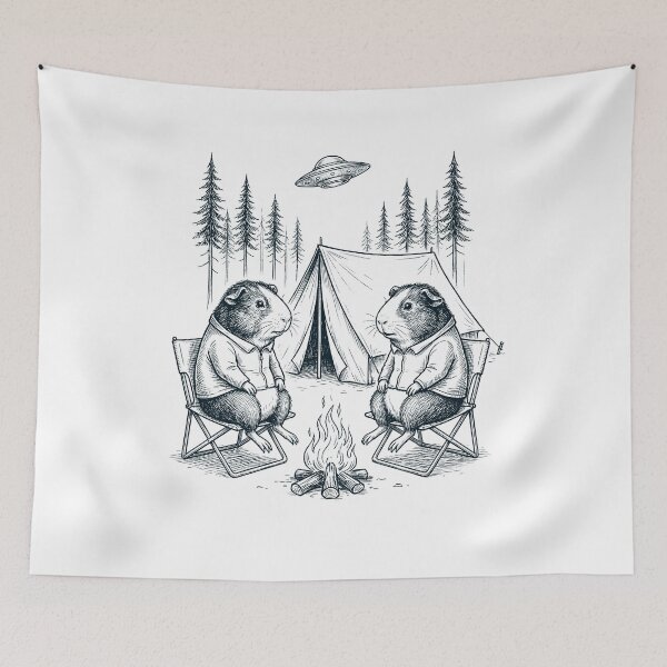 Item preview, Vintage Guinea Pig Camping UFO Animal Lover designed and sold by TerryConnells.