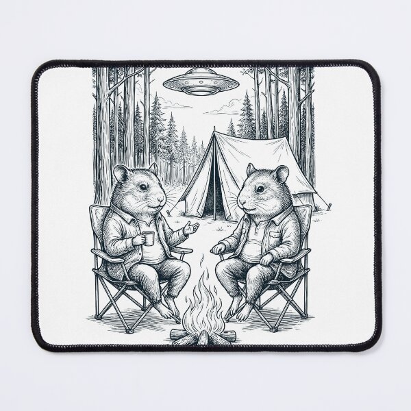 Item preview, Vintage Hamster Camping UFO Animal Lover designed and sold by TerryConnells.