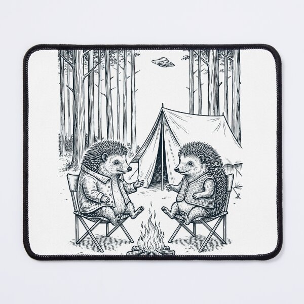 Item preview, Vintage Hedgehog Camping UFO Animal Lover designed and sold by TerryConnells.