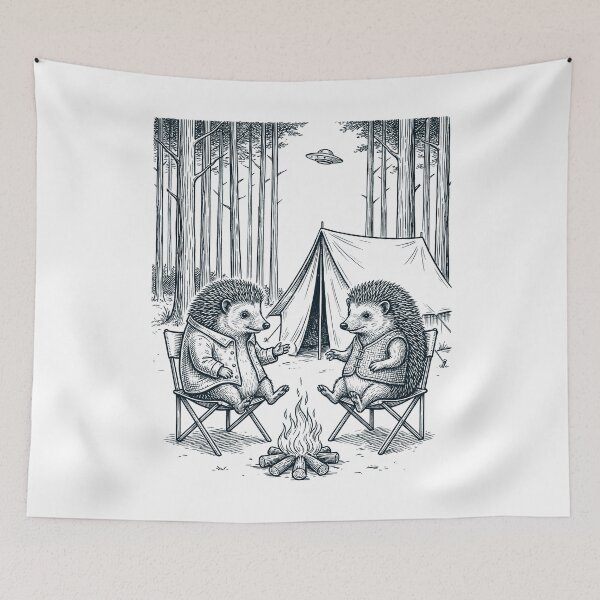 Item preview, Vintage Hedgehog Camping UFO Animal Lover designed and sold by TerryConnells.