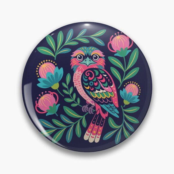 Item preview, Tawny Frogmouth Folk Art - Midnight Australian Bird Illustration designed and sold by Wennebabs.