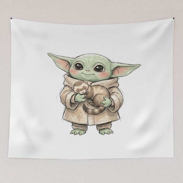 Artikelvorschau, BABY YODA MIT FRETTCHEN entworfen und verkauft von LIS AND MELIVERSO.