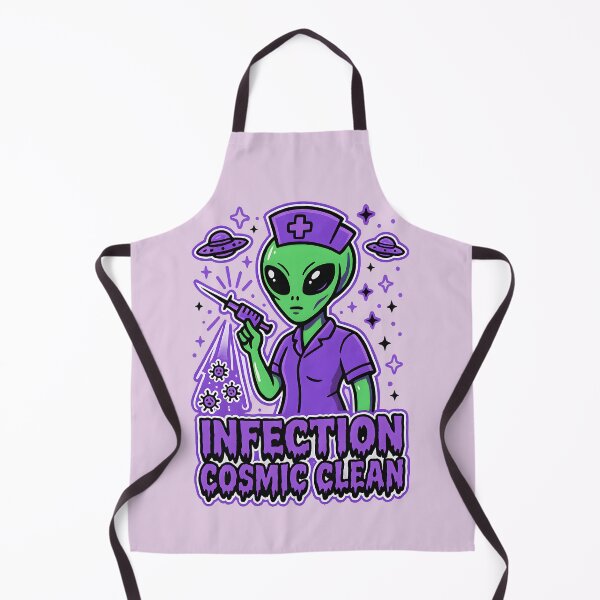 Item preview, Infection Cosmic Clean – Halloween Alien T-Shirt for Infection Control Nurses – Spooky Neon Purple Design designed and sold by ClinicalHubs.