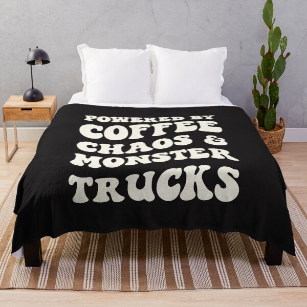 Item preview, Boy Mama Powered By Coffee Chaos and Monster Trucks Funny Mom Life designed and sold by kiralynstration.