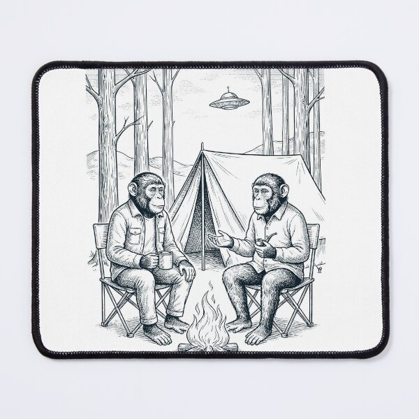Item preview, Vintage Monkey Camping UFO Animal Lover designed and sold by TerryConnells.
