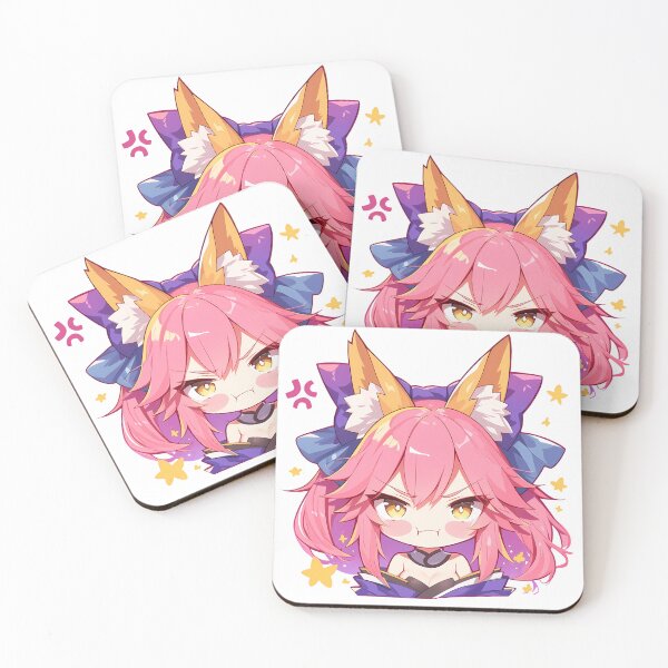 Item preview, Tamamo No Mae Fate Grand Order Chibi Fox Girl Pout designed and sold by 108Recordings.