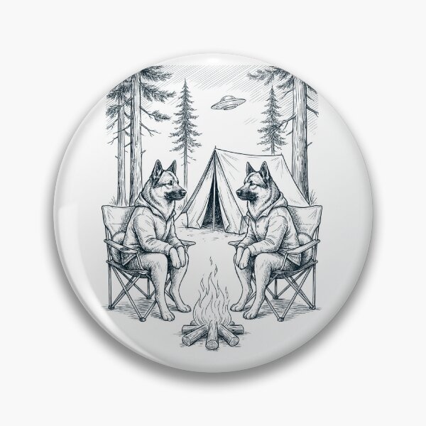 Item preview, Vintage Norwegian Elkhound Camping UFO Dog Mom Dad Lover designed and sold by TerryConnells.