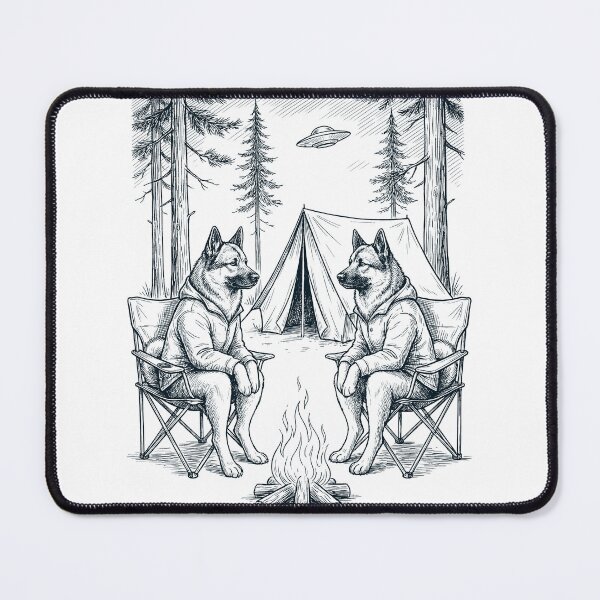 Item preview, Vintage Norwegian Elkhound Camping UFO Dog Mom Dad Lover designed and sold by TerryConnells.