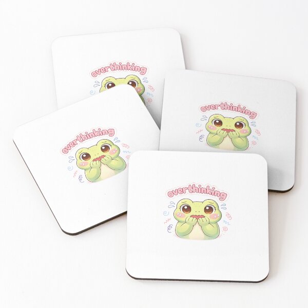 Item preview, Anxious Kawaii Frog “Overthinking” | Cute Worried Frog Sticker designed and sold by AidaAviles.