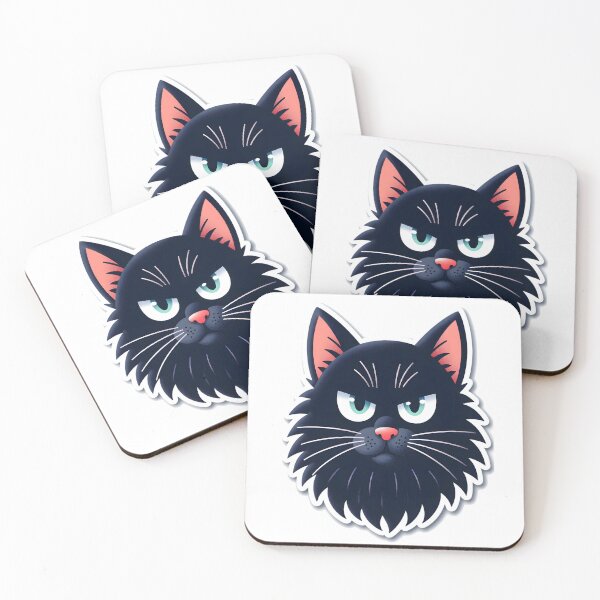 Item preview, Intense Black Cat Face – Bold Cartoon Style designed and sold by nhk999.