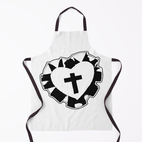 Item preview, Grunge Sacred Heart Cross – Punk Black and White Distressed designed and sold by destelloacido.