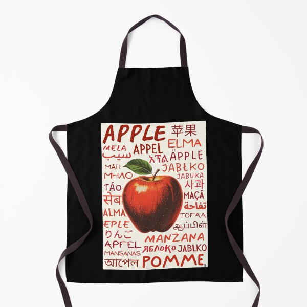 Item preview, Apple in Many Languages – Botanical Typography Art Print designed and sold by SHELOPS.