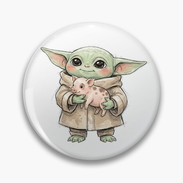 Item preview, BABY YODA WITH MINI PIG designed and sold by LIS AND MELIVERSO.