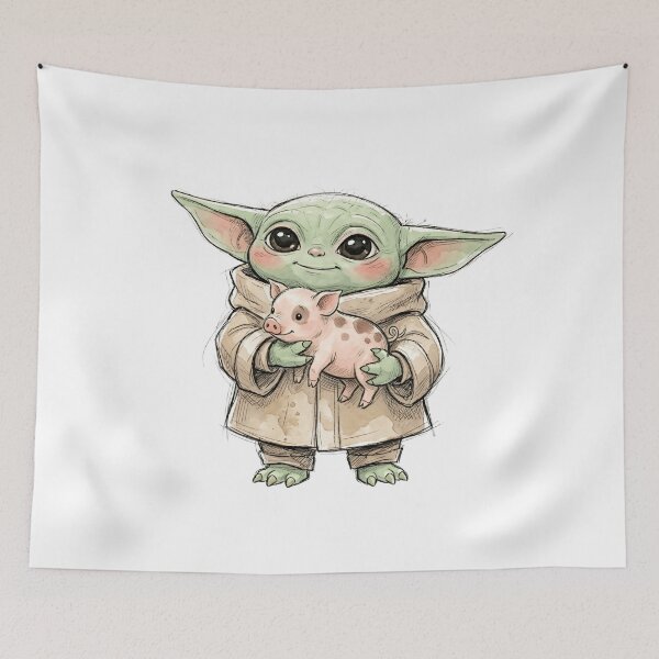 Item preview, BABY YODA WITH MINI PIG designed and sold by LIS AND MELIVERSO.