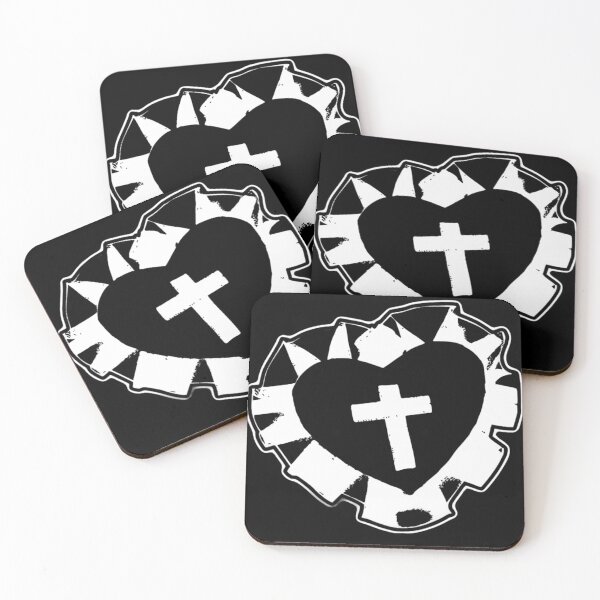 Item preview, Grunge Sacred Heart Cross – Punk Black and White Distressed designed and sold by destelloacido.