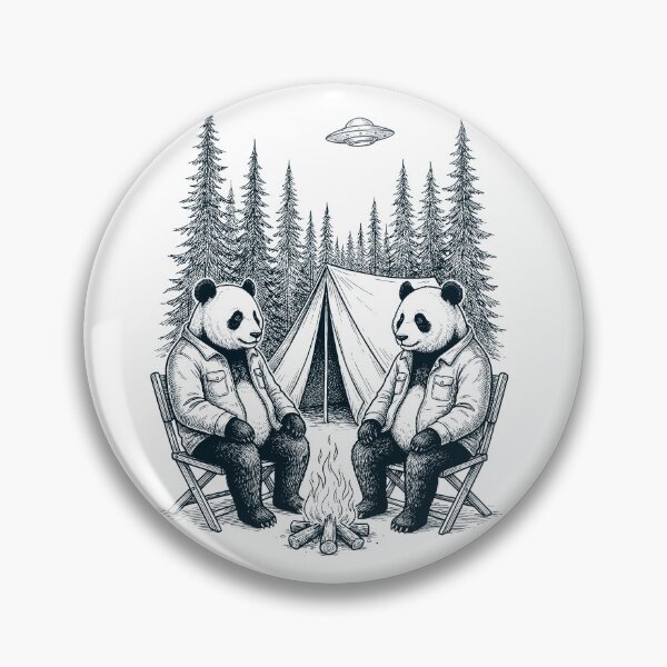 Item preview, Vintage Panda Camping UFO Animal Lover designed and sold by TerryConnells.