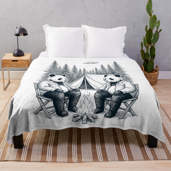 Item preview, Vintage Panda Camping UFO Animal Lover designed and sold by TerryConnells.