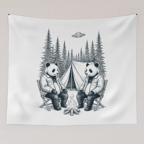 Item preview, Vintage Panda Camping UFO Animal Lover designed and sold by TerryConnells.