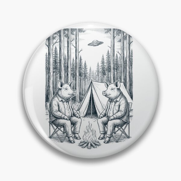 Item preview, Vintage Pig Camping UFO Animal Lover designed and sold by TerryConnells.