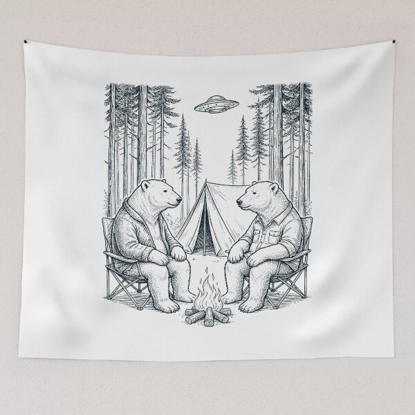 Item preview, Vintage Polar Bear Camping UFO Animal Lover designed and sold by TerryConnells.