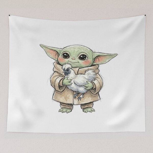 Artikelvorschau, BABY YODA MIT SEIDENKÜKEN entworfen und verkauft von LIS AND MELIVERSO.