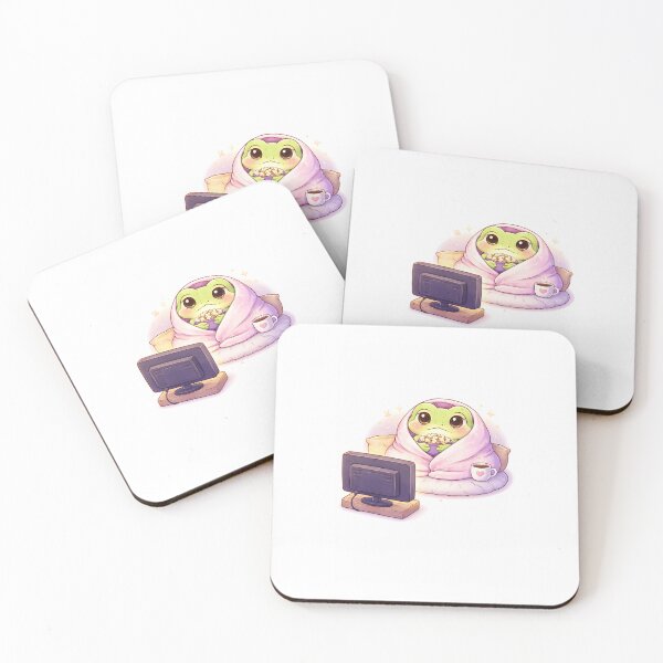 Item preview, Cozy Kawaii Frog Watching TV | Cute Relaxing Frog Sticker designed and sold by AidaAviles.