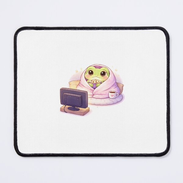 Item preview, Cozy Kawaii Frog Watching TV | Cute Relaxing Frog Sticker designed and sold by AidaAviles.