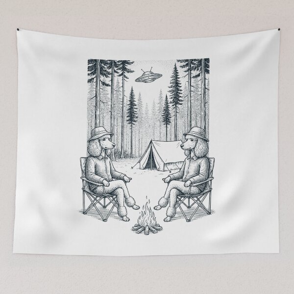 Item preview, Vintage Poodle Camping UFO Dog Mom Dad Lover designed and sold by TerryConnells.