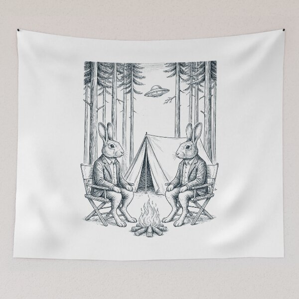 Item preview, Vintage Rabbit Camping UFO Animal Lover designed and sold by TerryConnells.
