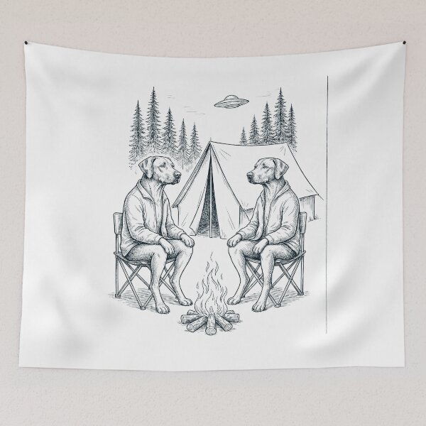 Item preview, Vintage Rhodesian Ridgeback Camping UFO Dog Mom Dad Lover designed and sold by TerryConnells.