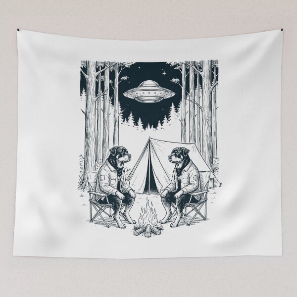 Item preview, Vintage Rottweiler Camping UFO Dog Mom Dad Lover designed and sold by TerryConnells.
