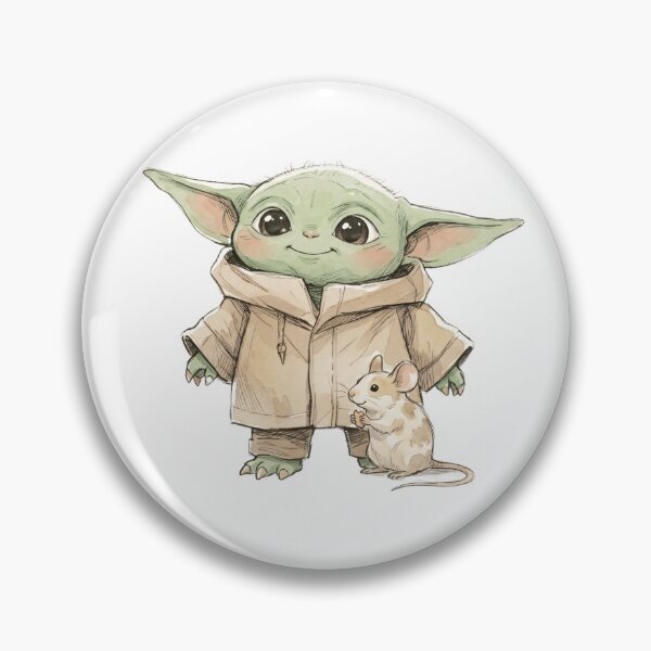 Item preview, BABY YODA WITH FANCY MOUSE designed and sold by LIS AND MELIVERSO.