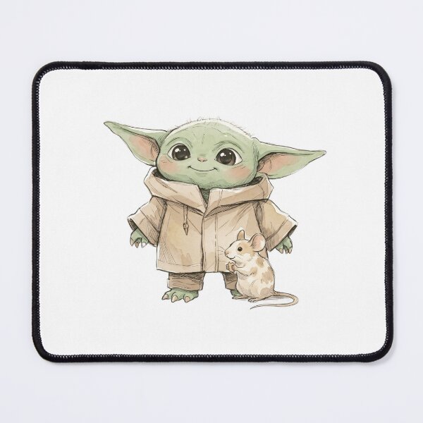 Item preview, BABY YODA WITH FANCY MOUSE designed and sold by LIS AND MELIVERSO.