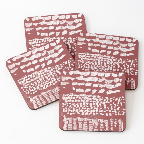 Item preview, Three Grains Textured Monoprint - Ruby + Snow designed and sold by Irene Estelle.
