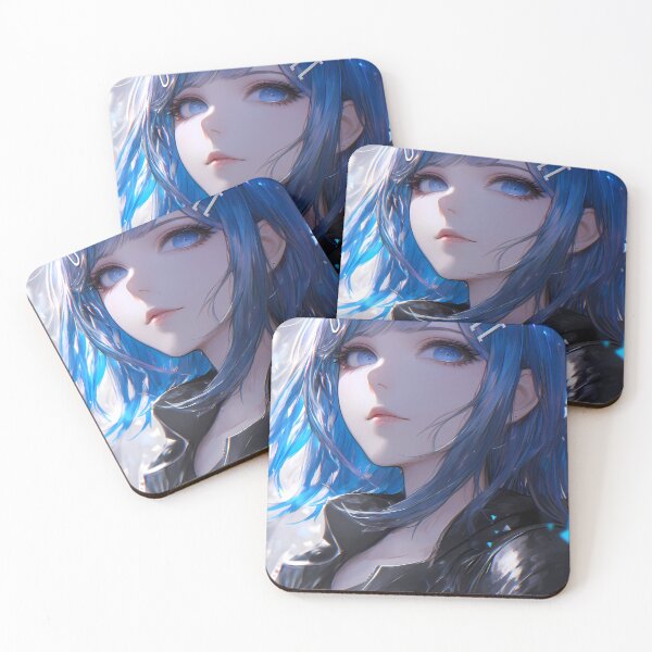 Item preview, Sayaka Maizono Danganronpa Blue Hair Leather Jacket Dreamy Soft Glow designed and sold by 108Recordings.