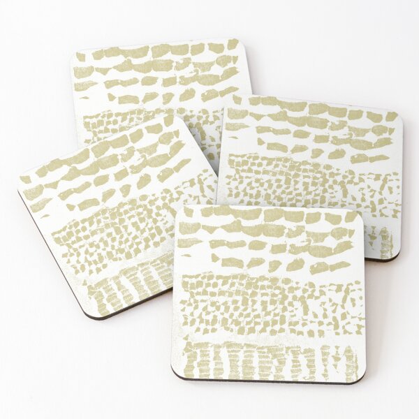Item preview, Three Grains Textured Monoprint - Snow + Gold designed and sold by Irene Estelle.