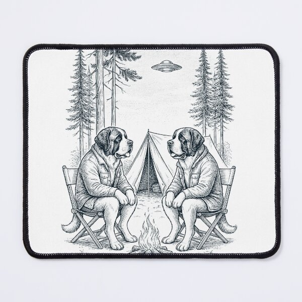 Item preview, Vintage Saint Bernard Camping UFO Dog Mom Dad Lover designed and sold by TerryConnells.