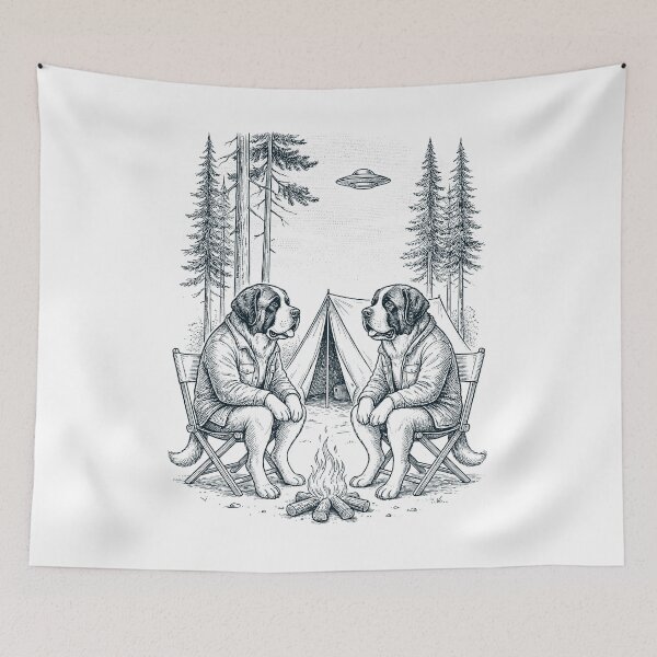 Artikelvorschau, Vintage Saint Bernard Camping UFO Hundemama Papa Liebhaber entworfen und verkauft von TerryConnells.